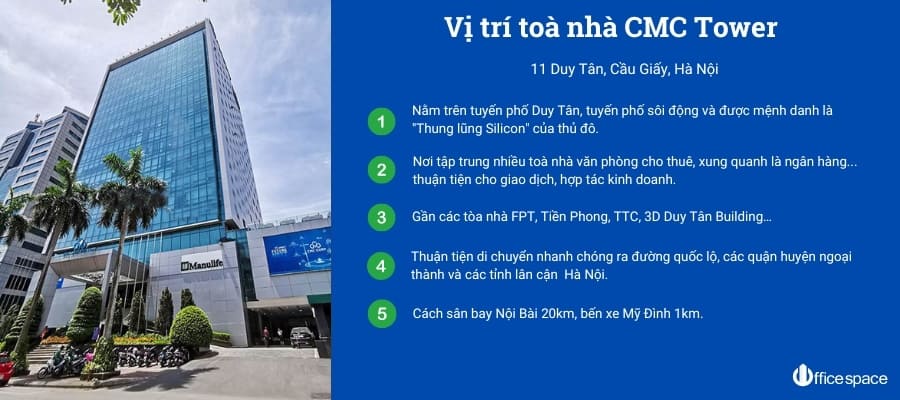 CMC Tower 3 vị trí Liên minh nhà cái Vuaboss uy tín cmc tower officespace