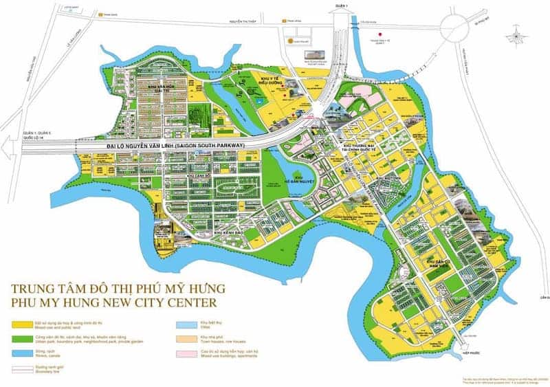 Khu đô thị Phú Mỹ Hưng 1 Mặt bằng khu đô thị Phú Mỹ Hưng