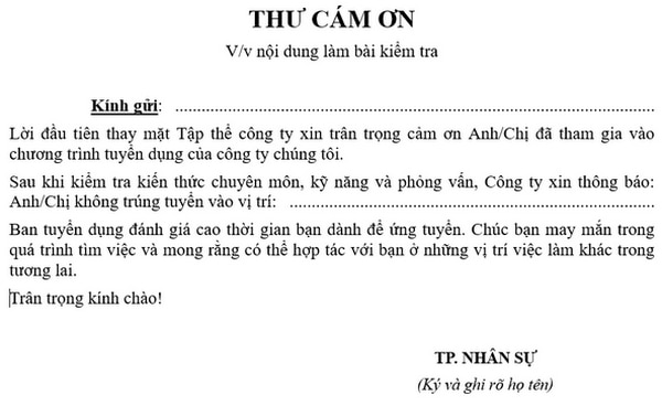 6 Kinh nghiệm viết thư phỏng vấn cho Vuaboss đã ký Vuaboss có hợp pháp không CLB Barcelona 5 Thư trả lời ứng viên không trúng tuyển