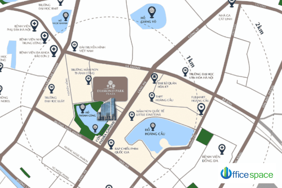 BRG Diamond Park Plaza Láng Hạ Đất vàng vượng khí, tuyệt tác thăng hoa 1 Vị trí trên bản đồ BRG Diamond Park Plaza Láng Hạ